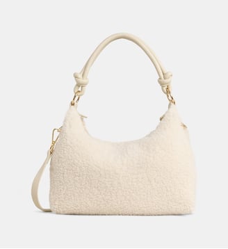 Sac à main Shea bandoulière effet shearling - Galeries Lafayette - Beige naturel