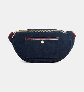 Sac banane Almaz coton denim - Galeries Lafayette - Prune
