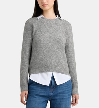 Pull droit Flavie R moucheté - Galeries Lafayette - Gris et beige