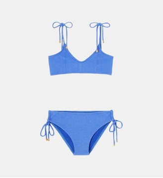 Maillot de bain 2 pièces lurex mélangé - Lison - Bleu