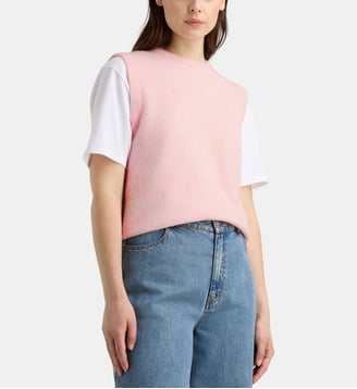 Pull droit sans manches Flavie - Galeries Lafayette - Rose et orange