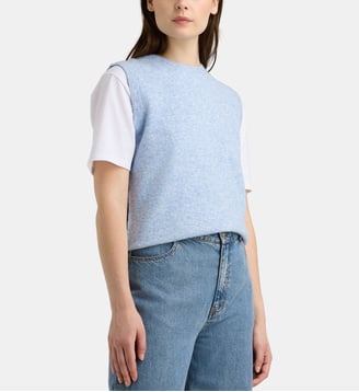 Pull droit sans manches Flavie - Galeries Lafayette - Bleu et écru
