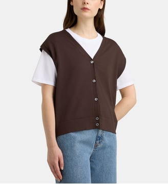 Pull droit sans manches Nya GSM - Galeries Lafayette - Marron chocolat