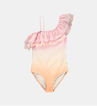 Maillot de bain 1 pièce Nila asymétrique - Molo - Orange et rose