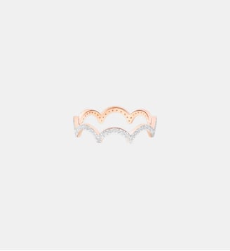 Bague anneau en or rose et diamants - Ginette Ny - Diamant blanc