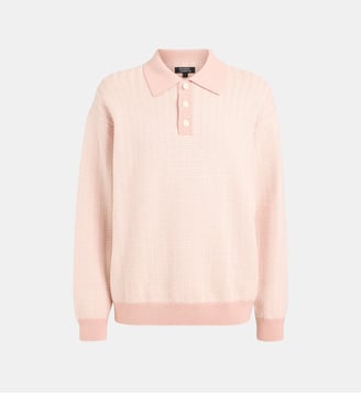 Polo manches longues Tolancy - Galeries Lafayette - Écru et rose