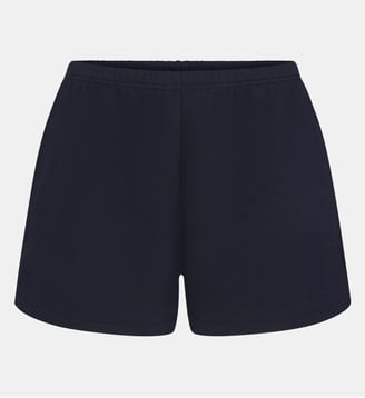 Short droit en coton mélangé taille élastique - Skims - Navy