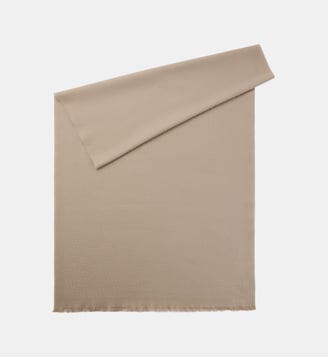 Écharpe en coton et mohair avec monogramme - BOSS - Beige