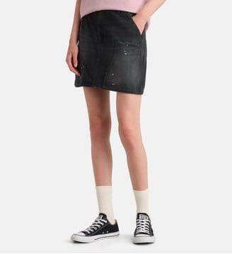 Jupe W Maeve Double Knee coton denim et taches - Carhartt WIP - Noir