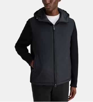 Veste bi matière à capuche - Colmar - Black