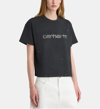 T-shirt W S/S Painter droit et court coton bio - Carhartt WIP - Noir