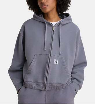 Hoodie zippé W Hooded Hoggard en jersey de coton - Carhartt WIP - Violet prune