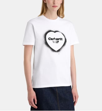T-shirt droit W S/S Spray Heart coton  - Carhartt WIP - Blanc