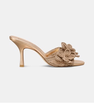 Mule Lotus motif floral - Stuart Weitzman - Doré