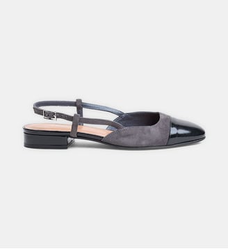 Ballerines Dhapou en cuir - Jonak - Noir et gris
