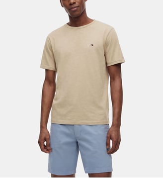 T-shirt droit coton - Tommy Hilfiger - Beige foncé