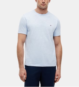 T-shirt droit coton - Tommy Hilfiger - Bleu ciel