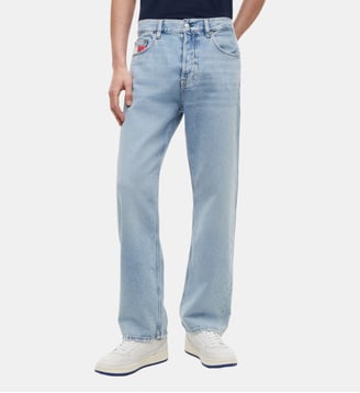 Jean droit délavé - Tommy Hilfiger - Bleu clair