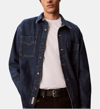 Chemise droite denim - Calvin Klein - Bleu denim