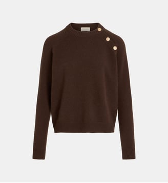 Pull marinière droit Fouesnant cachemire - Galeries Lafayette - Marron café