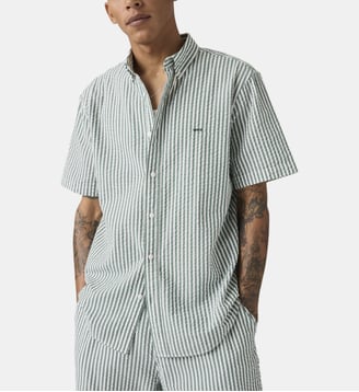 Chemisette droite coton à rayures - Levi's - Vert et blanc