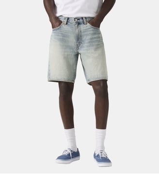 Short 468 ample coton denim délavé - Levi's - Bleu clair