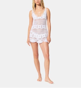 Mini-robe débardeur droite crochet en coton - Skims - Snow