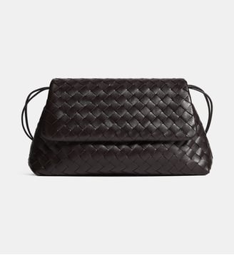 Sac à main Giorno en cuir motif à carreaux - Bottega Veneta - Marron foncé