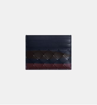 Porte-cartes Intrecciato en cuir - Bottega Veneta - Bleu nuit