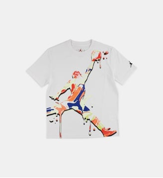 T-shirt coton mélangé logo façon peinture - Jordan - Blanc