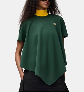 T-shirt cape fluide en coton mélangé signature - Loewe - Dark green