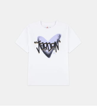 T-shirt droit coton mélangé cœur signature - Jordan - Blanc