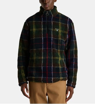 Sweat droit tartan polaire demi zip - Barbour - Tartan