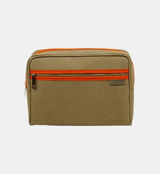 Trousse de toilette N°19 en coton - L/UNIFORM - Kaki et orange