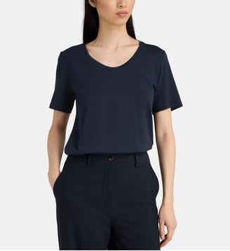 T-shirt droit Osola V coton - Jodhpur - Bleu marine