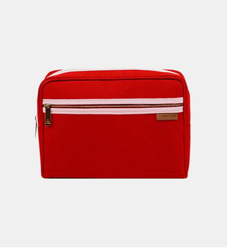 Trousse de toilette N°19 en coton - L/UNIFORM - Rouge et rose