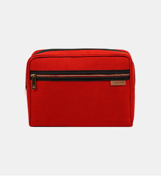 Trousse de toilette N°19 en coton - L/UNIFORM - Rouge et noir