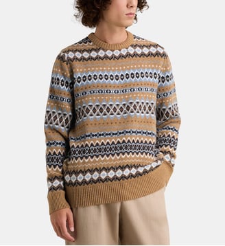 Pull Case Fairisle en laine - Barbour - Beige