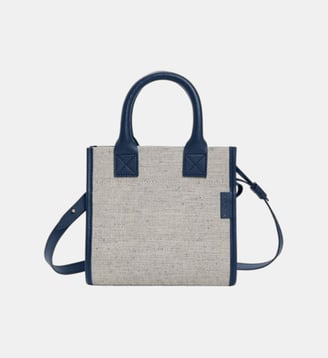 Mini Sac à main Le Mini Sac Commissions - L/UNIFORM - Beige et bleu marine