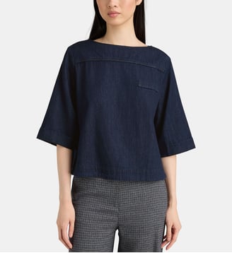 Top droit Otto coton denim - Jodhpur - Bleu jean foncé