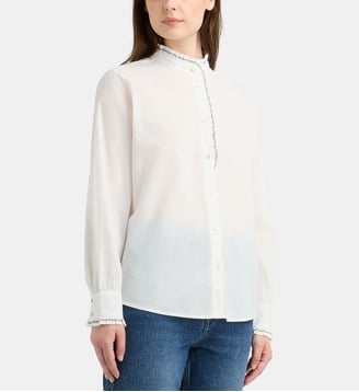 Chemise droite Detroit Point coton bio - Galeries Lafayette - Écru