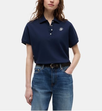 Polo droit signature - Tommy Hilfiger - Marine