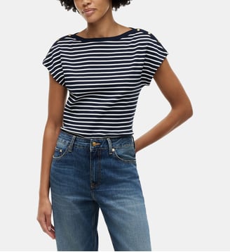 T-shirt droit col rond - Tommy Hilfiger - Marine