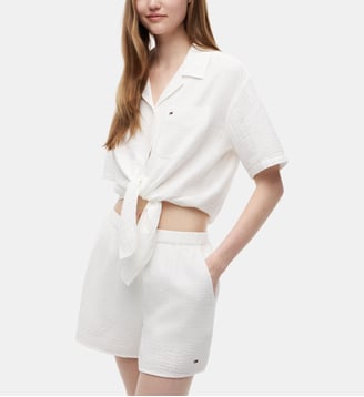 Chemisette droite signature - Tommy Hilfiger - Écru