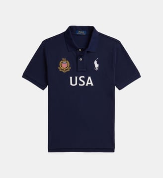 Polo droit Coupe du Monde USA signature - Polo Ralph Lauren - Navy