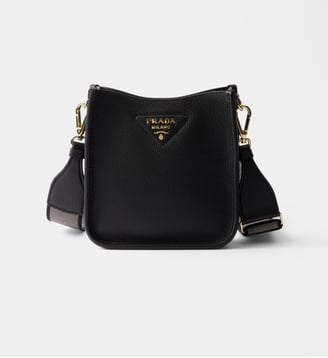 Mini Sac à main cuir signature - Prada - Noir