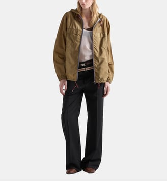 Imperméable à capuche en Re-Nylon léger signature - Prada - Beige