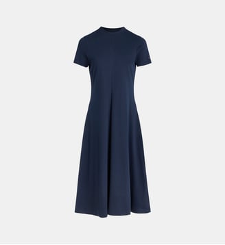 Robe t-shirt genoux Interlock coton - Tommy Hilfiger - Bleu marine