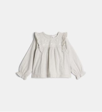Top Valentine en flanelle de coton bio - Cadet Rousselle - Gris