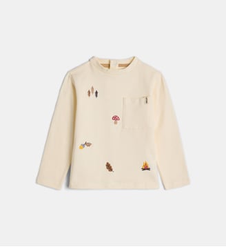 T-shirt manches longues en coton bio Vadeo BB - Cadet Rousselle - Écru